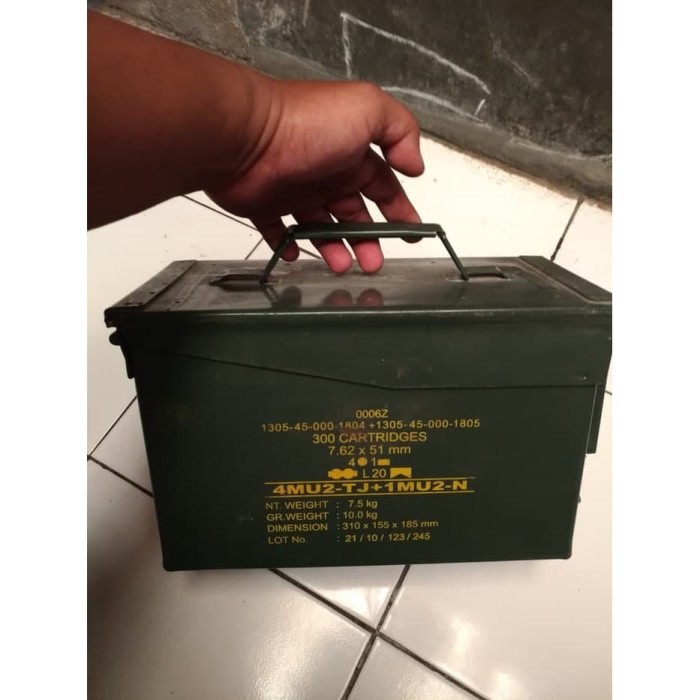 RPM TSK Box Pindad Jatah Tool Army Kotak TNI Peluru Besi 30 x 15 x 19 cm Box