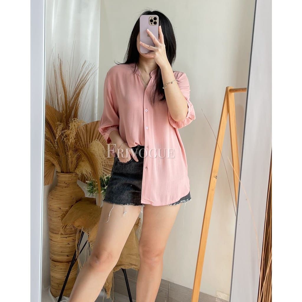 Charlie Top / Atasan Wanita - Kemeja Wanita - Blouse Wanita Kemeja Oversize Kemeja crincle Kemeja crinkle