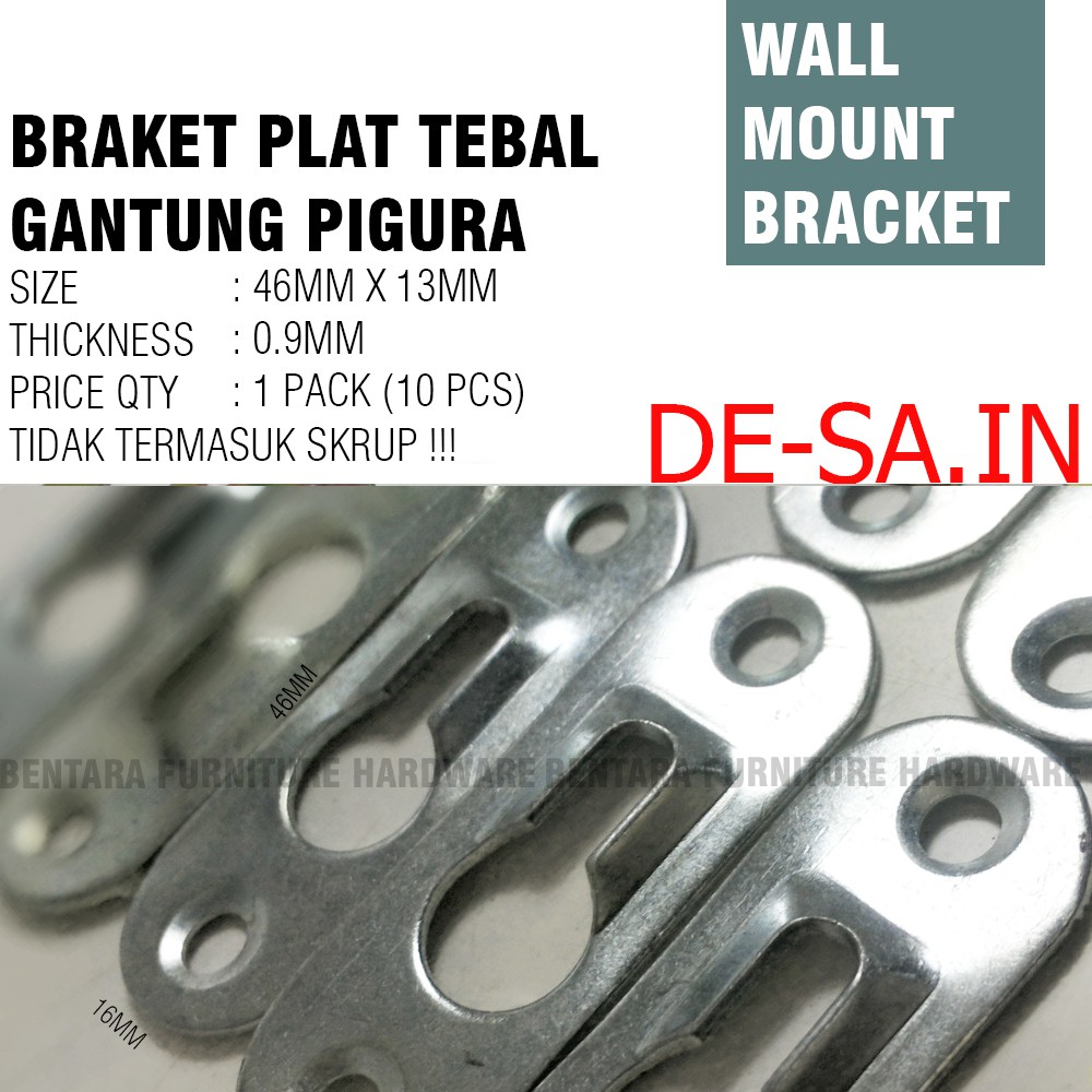 10 x BRAKET PLAT GANTUNG FOTO PHOTO FIGURA DINDING FRAME WALL MOUNT