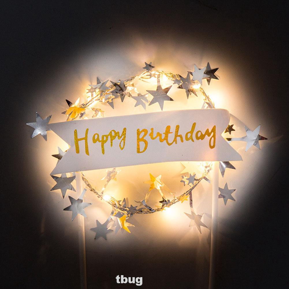 Dekorasi Topper Kue Desain Bintang dengan Lampu LED untuk Dekorasi Topper Kue Desain Bintang dengan Lampu LED untuk