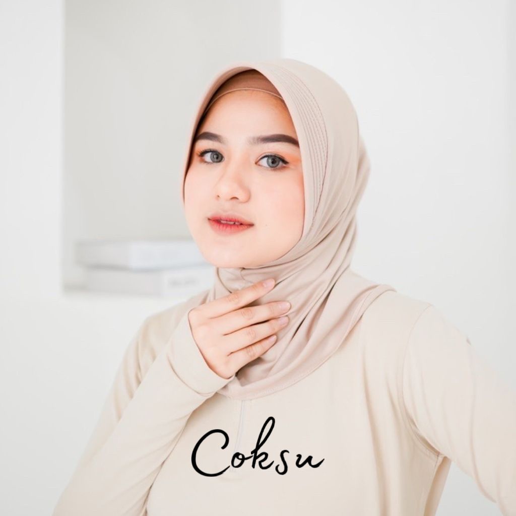 HIJAB SPORT JERSEY / JILBAB INSTAN BERGO SPORT / KERUDUNG OLAH RAGA / VARIAN WARNA / TERMURAH-Sport Coksu