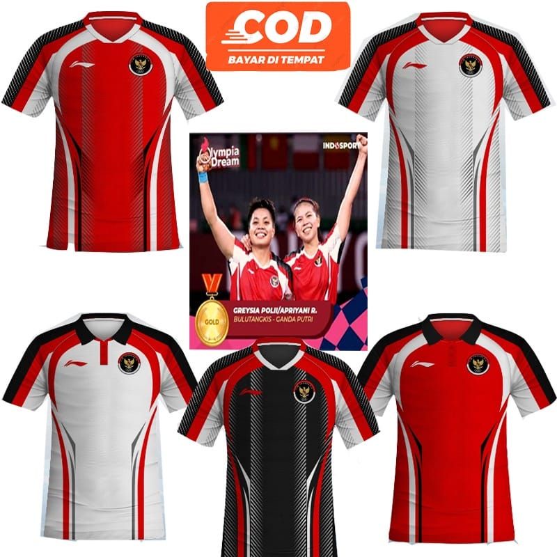 BAJU ATASAN BADMINTON OLYMPIADE L153/KAOS INDONESIA