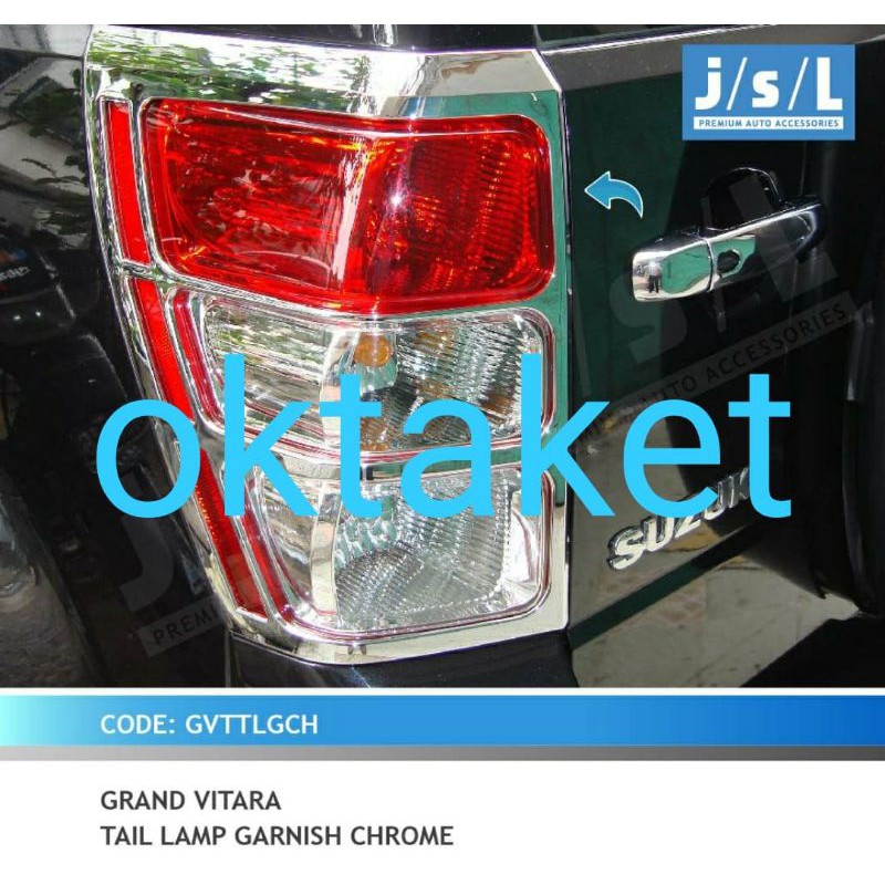 garnish lampu belakang grand Vitara chrome jsl tail lamp garnis