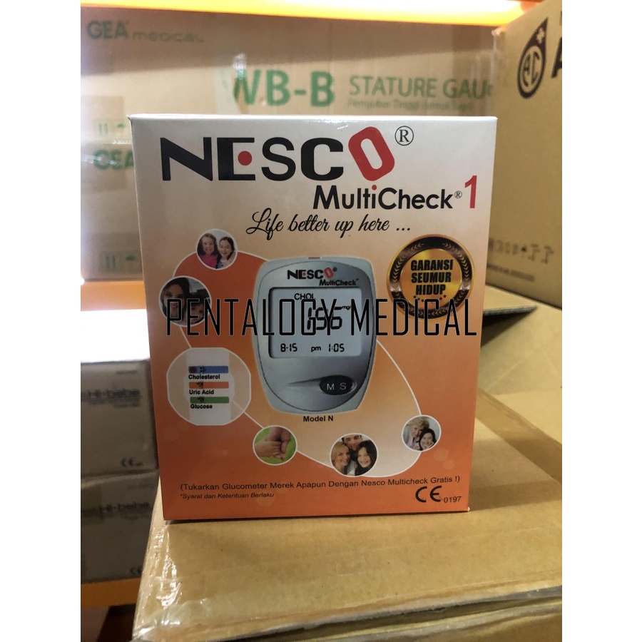 Nesco Multicheck 3in1 GCU / Alat Cek Gula, Cholesterol, Asam Urat