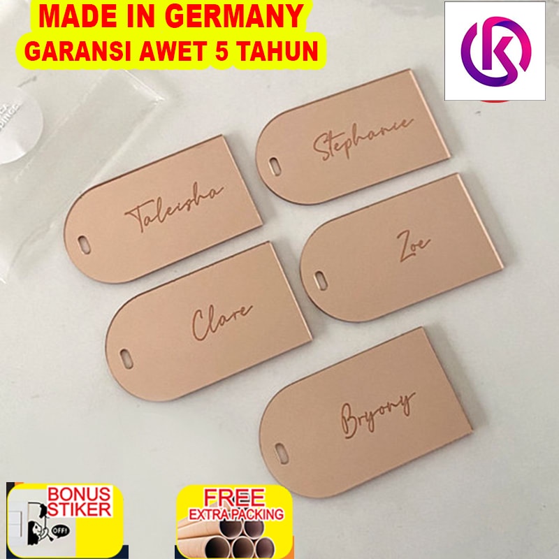 

Grosir Custom Acrylic Hampers Tag Mirror Arch | Akrilik Tag Engrave 9x5 - Gold mirror