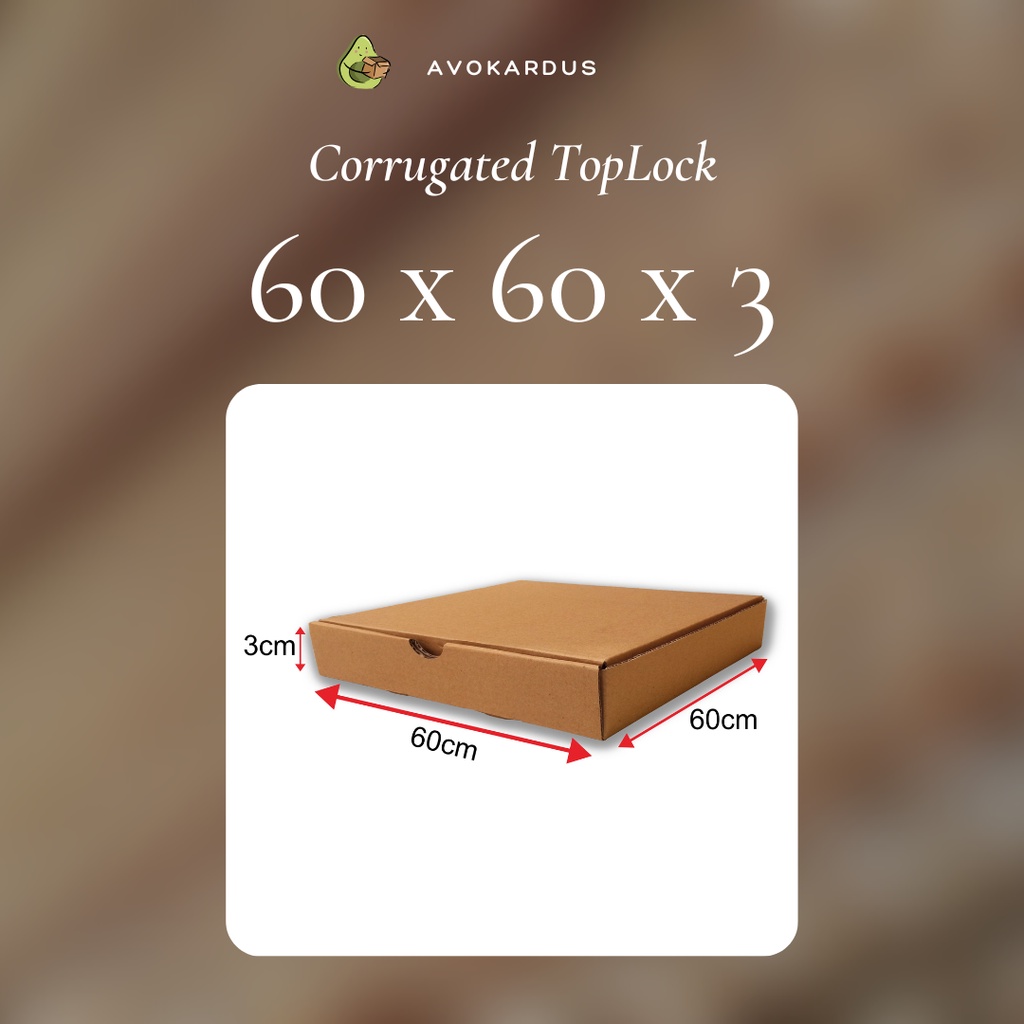 

Kardus Corrugated Die Cut 60x60x3 Top Lock Kotak Dus