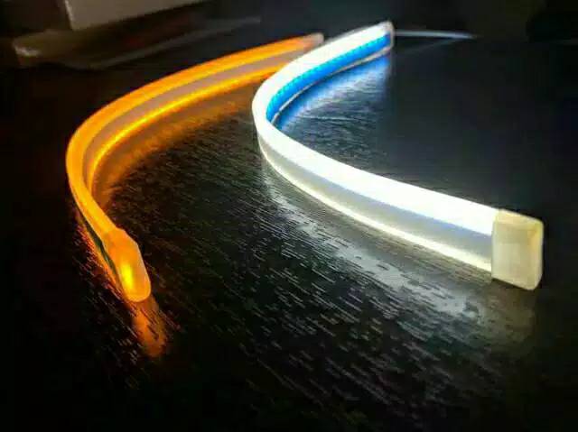 Lampu Alis LED slim alis DRL fleksibel waterproof 24v 60cm 2 mode running (1Pasang=2pcs)