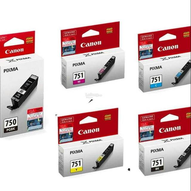 Paket Tinta Printer Cartridge Canon PGI750 + CLI751 [B.C.M.Y] Original