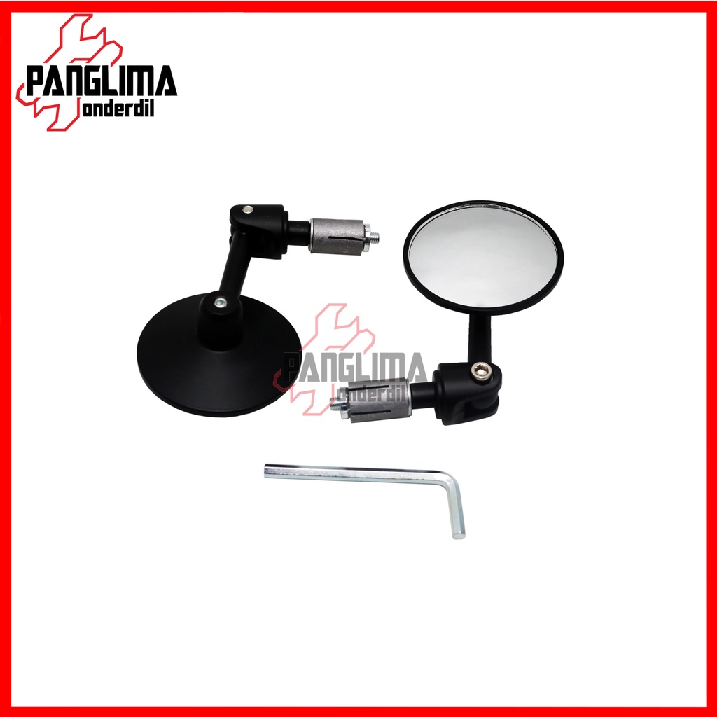 Spion Jalu Bulat Motor Universal Beat &amp; Vario 125-150 LED New &amp; NMAX &amp; PCX &amp; Aerox 155 &amp; Mio M3-Soul Kaca Cembung Sepion Bandul Bar-End Mirror Klasik