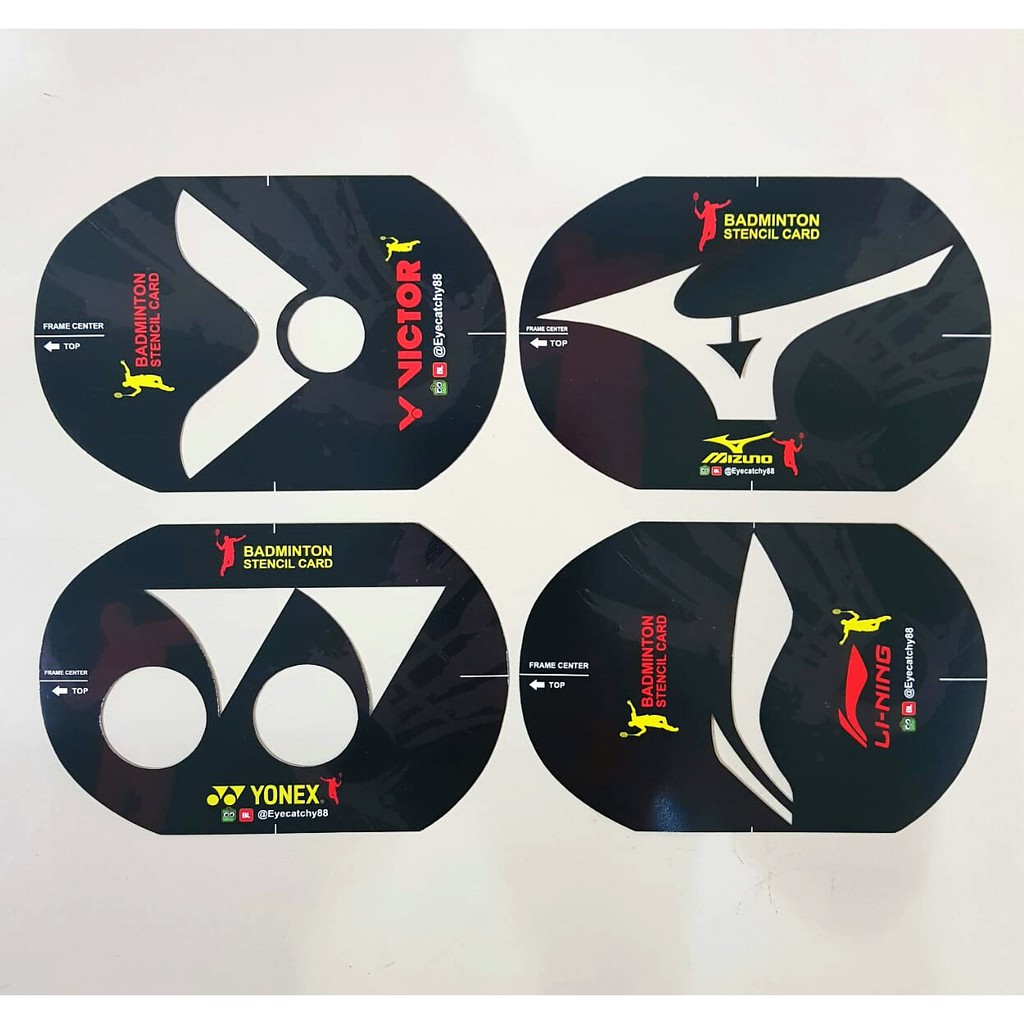 Tinta/Ink dan Stencil Card Badminton/Logo Raket/ Cetakan Raket