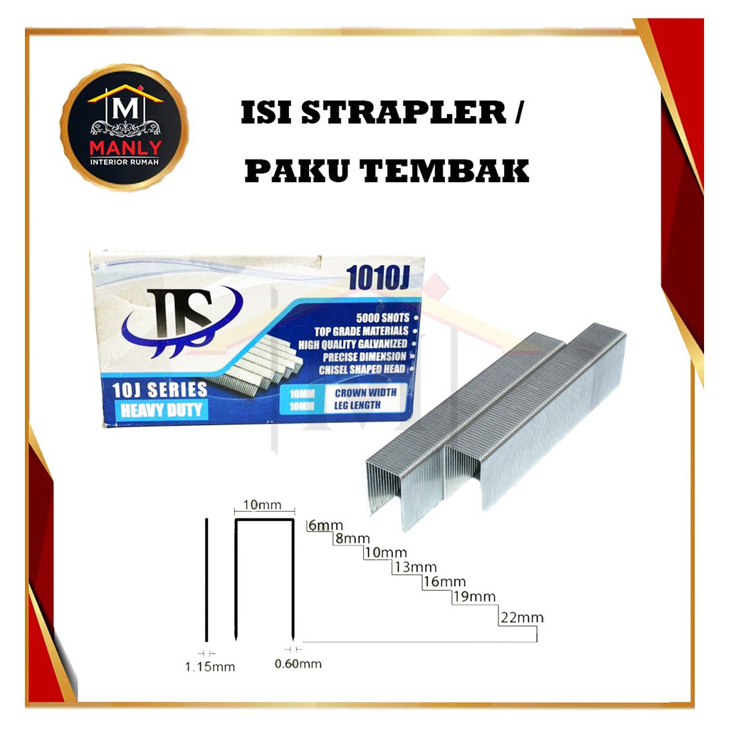 Air Stapler Gun 1010J Paku U isi 5000 pcs / Refill isi Staples 1010J