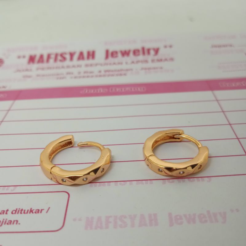 ANTING BULAT DEWASA LAPIS EMAS