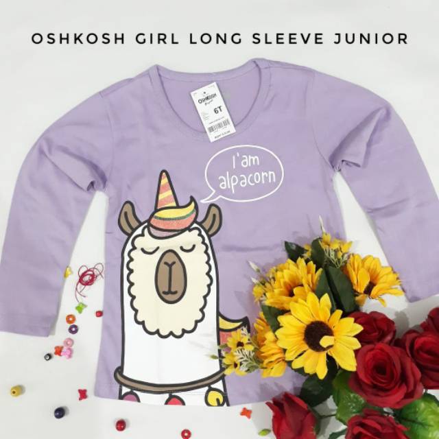 Kaos Anak Perempuan Oshkosh Girl Long Sleeve Junior Warna Ungu