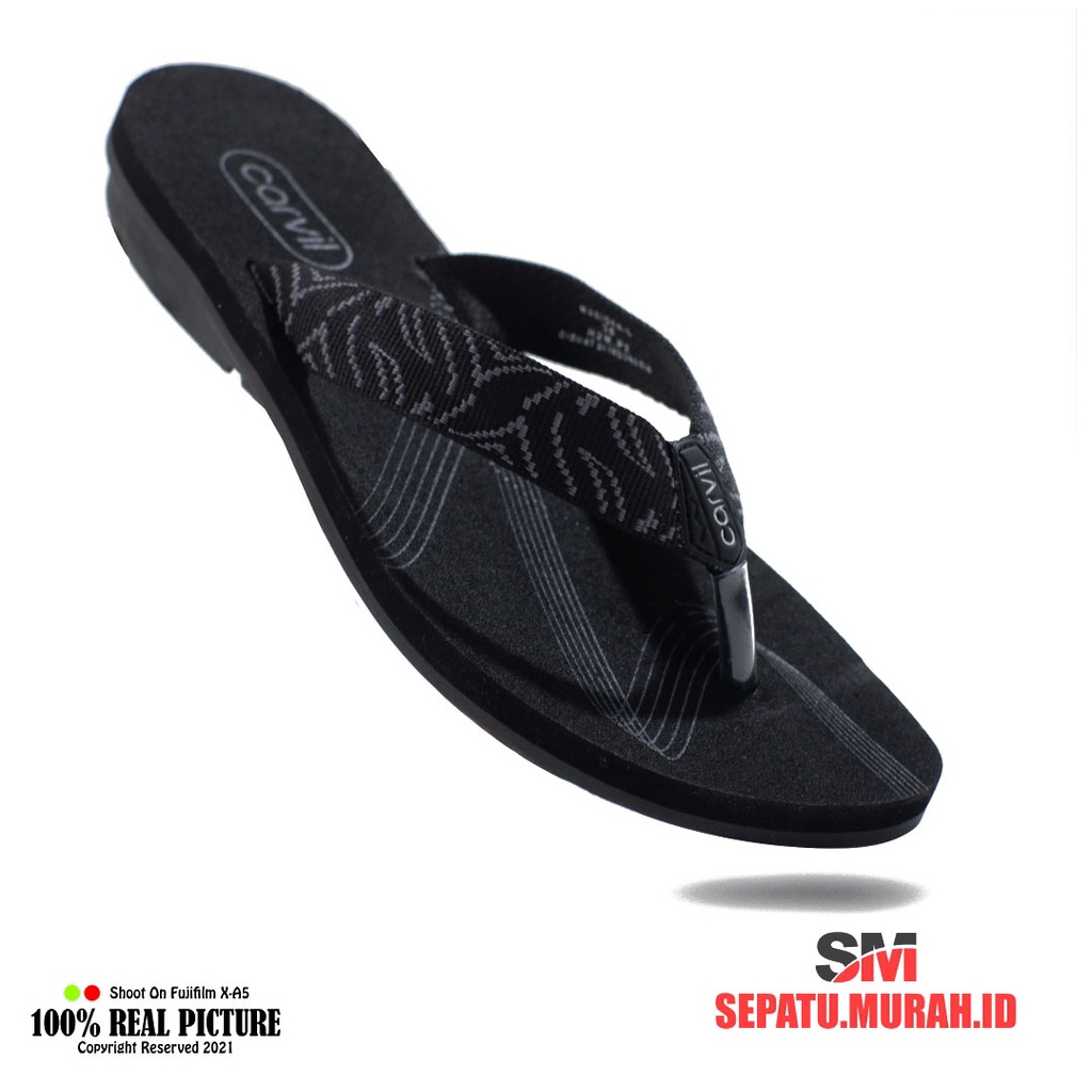 Sendal flat wanita jepit casual original sandal japit cewek dewasa flip flop resmi branded Carvil Ma