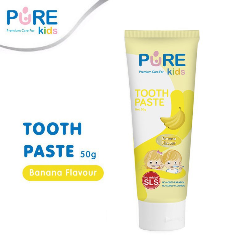 Pure Baby Pasta Gigi Anak Tooth Paste 50gr Pisang Strawberry