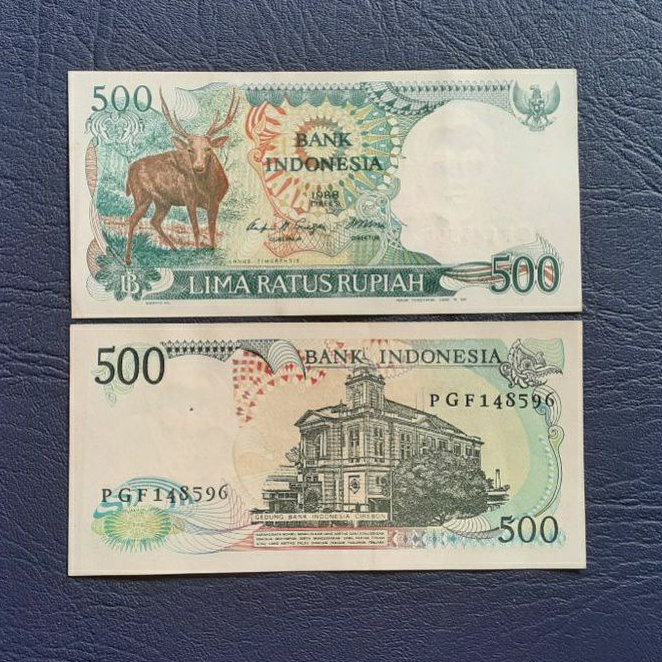 Uang kuno kertas 500 Rupiah Rusa tahun 1988