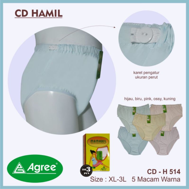 3Pcs Celana Dalam Wanita Hamil, CD Wanita Hamil Agree Mamabel
