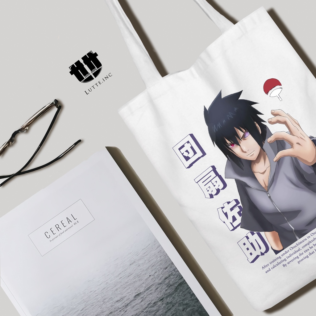 NEW Uchiha Sasuke Tote bag Anime ToteBag Kanvas Premium Tas Tote bag Laptop