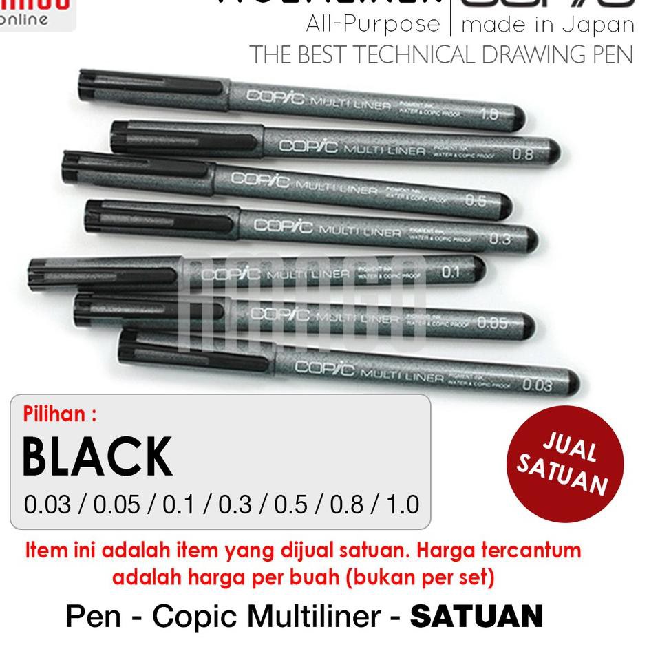 

D6G COPIC MULTILINER BLACK - SATUAN (0.03/0.05/0.1/0.3/0.5/0.8/1.0) - CMBL Terkini