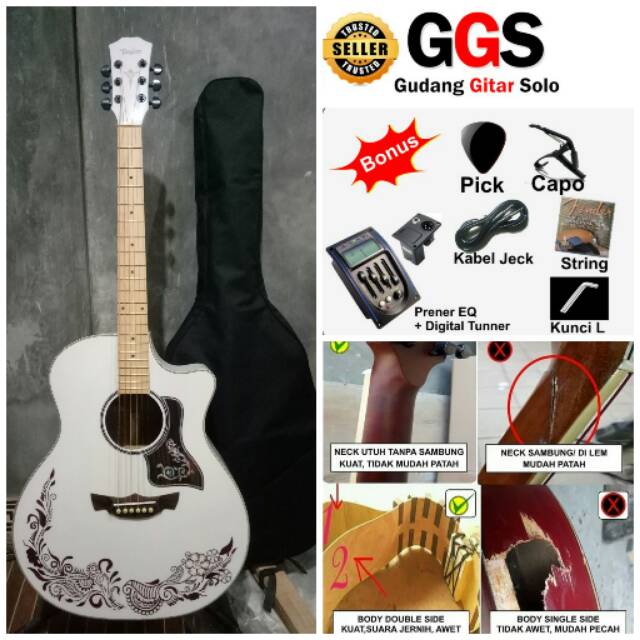 gitar akustik elektrik tuner motif batik