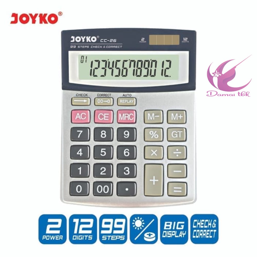 

Calculator Kalkulator Joyko CC-26 12 Digits Check Correct