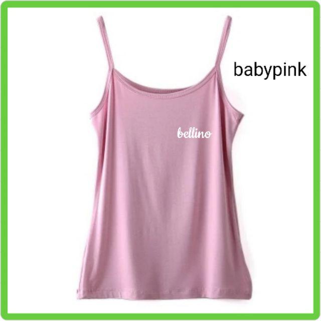 Tanktop Tali Wanita Fit to XL Viorano Supersoft Camisol Tali Kecil Lembut Singlet Cewek Allsize-Babypink