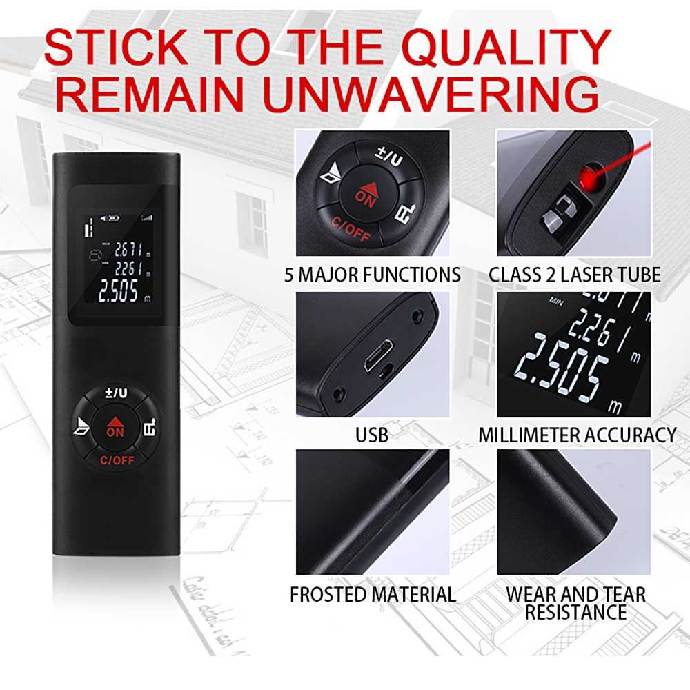 (BISA COD) RVOSTR  Pengukur Jarak Laser Distance Meter Mini Handheld 40M - KK-40