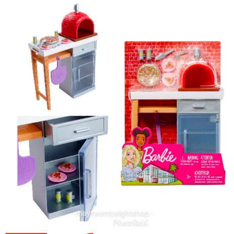 barbie pizza oven set