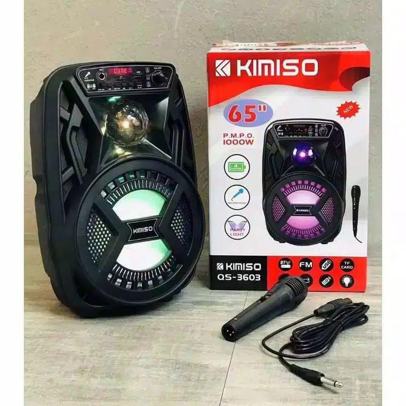 JC | Speaker Bluetooth Karaoke Portable KIMISO QS 3603+ Free Mic