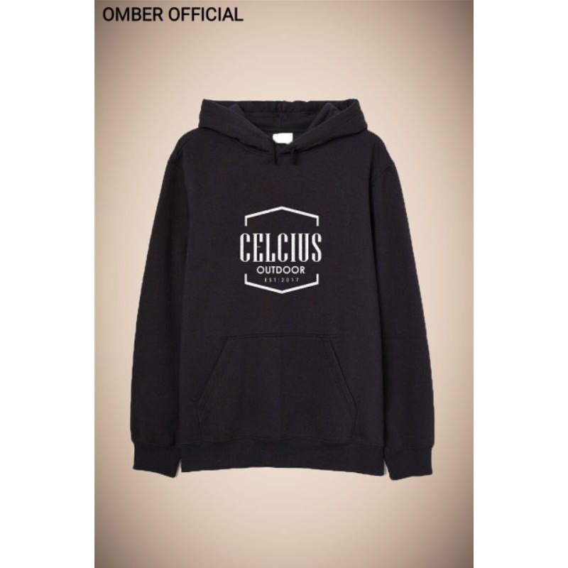 CELCIUS hoodie jaket sweater hitam D1013C celcius outdor