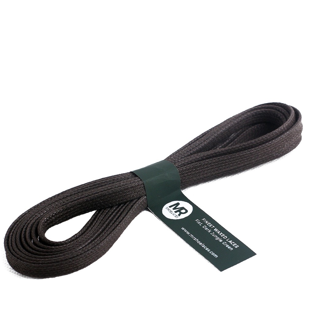 MR Shoelaces FT26 Dark Jungle Green - Tali Sepatu Lilin 6-7mm Gepeng Flat Pipih (Waxed Laces) 90cm-120cm-200cm - Premium Shoelace