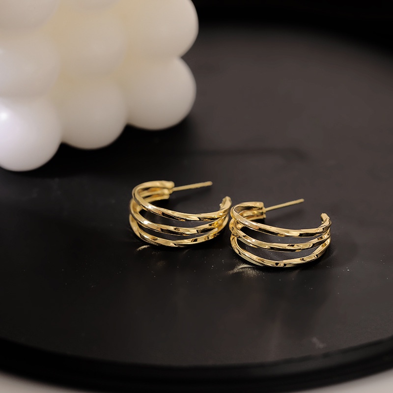 Sterling silver jarum desain Korea lingkaran fashion baru trendi anggun online influencer anting-ant