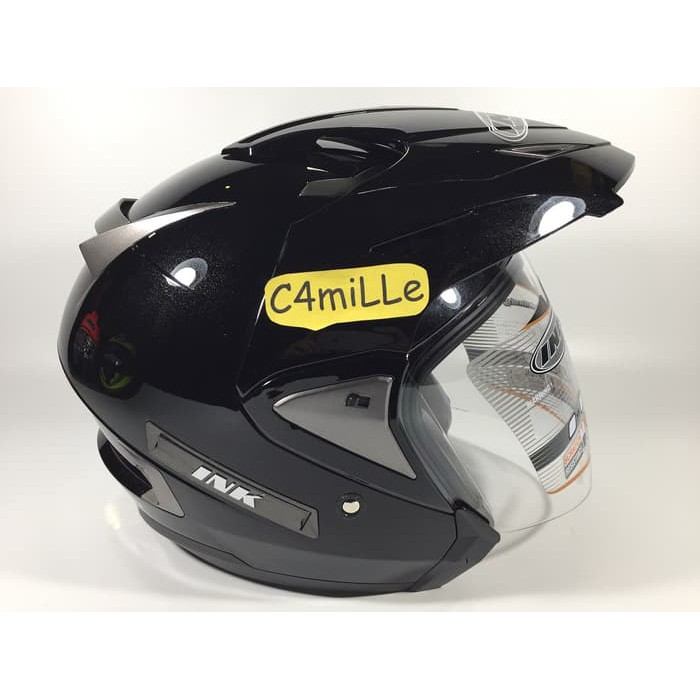 HELM INK T MAX / TMAX DOUBLE VISOR BLACK Hitam HALF FACE