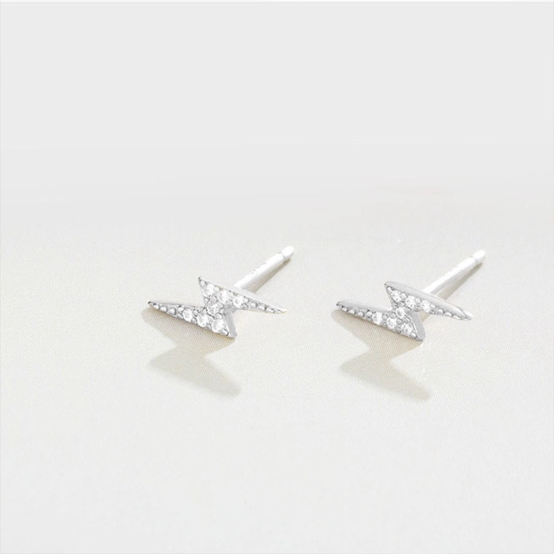 Anting Stud 925 Sterling Silver Hias Kristal Petir Untuk Wanita