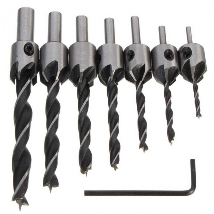 KM4 Mata Bor Drill Bit Countersink HSS 3-10mm 7 PCS - QST-K13 Grab Medan