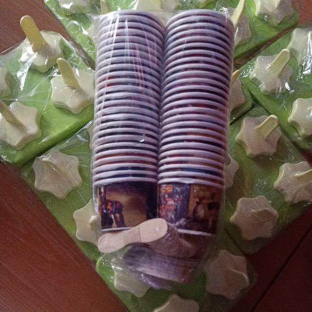Paket Cup Es Krim Lengkap / Cup Paper Lengkap Tutup & Sendok