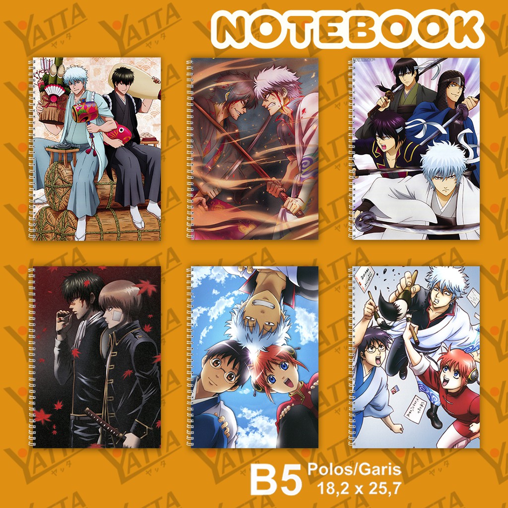 

Notebook Anime ukuran B5 18,2 x 25,7 cm Gintama