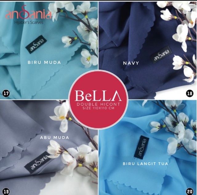 Hijab Segi Empat Bella Sonic Polos seri A Lasercut-5