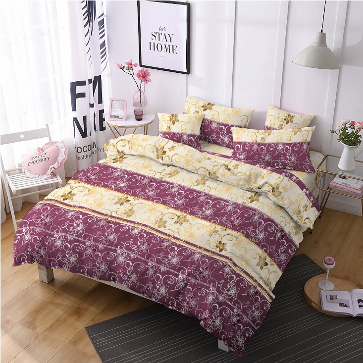 SPREI DISPERS FLORAL UNGU 180X200