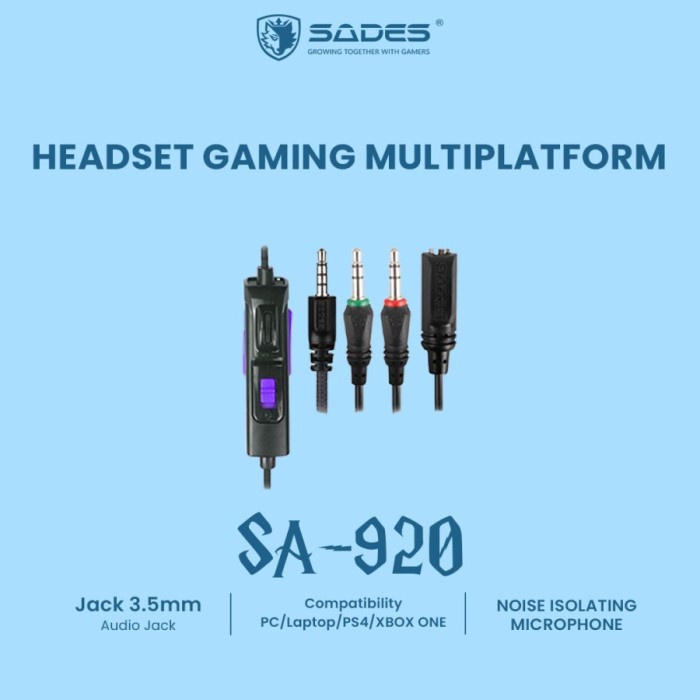 Gaming Headphone Sades Headset Gaming Multiplatform Sades SA-920