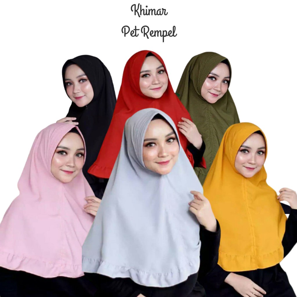 Hijab instan KHIMAR rempel kriwil/ Khimar pet rempel/ simpel pet rempel