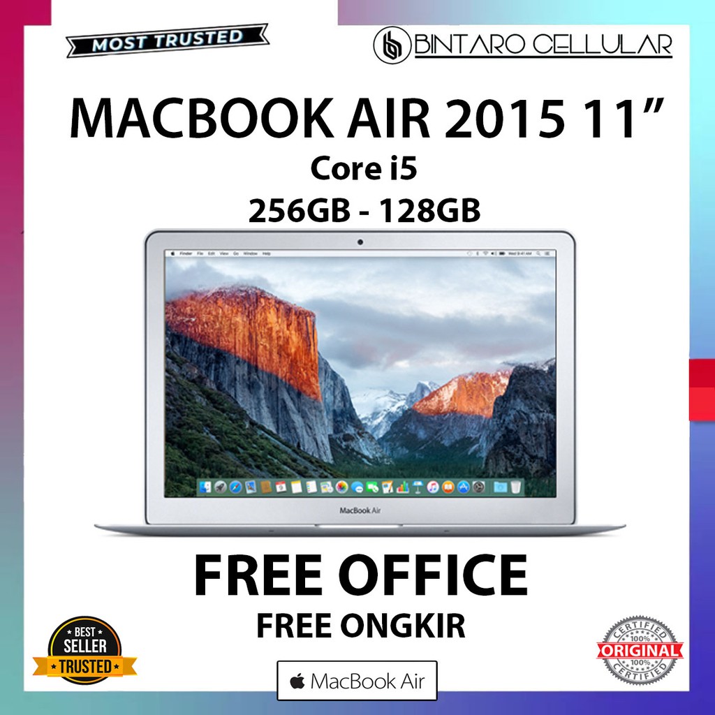 MacBook AIR 2015 11&quot; CORE i5 4GB / 256GB 128GB SECOND GARANSI RESMI