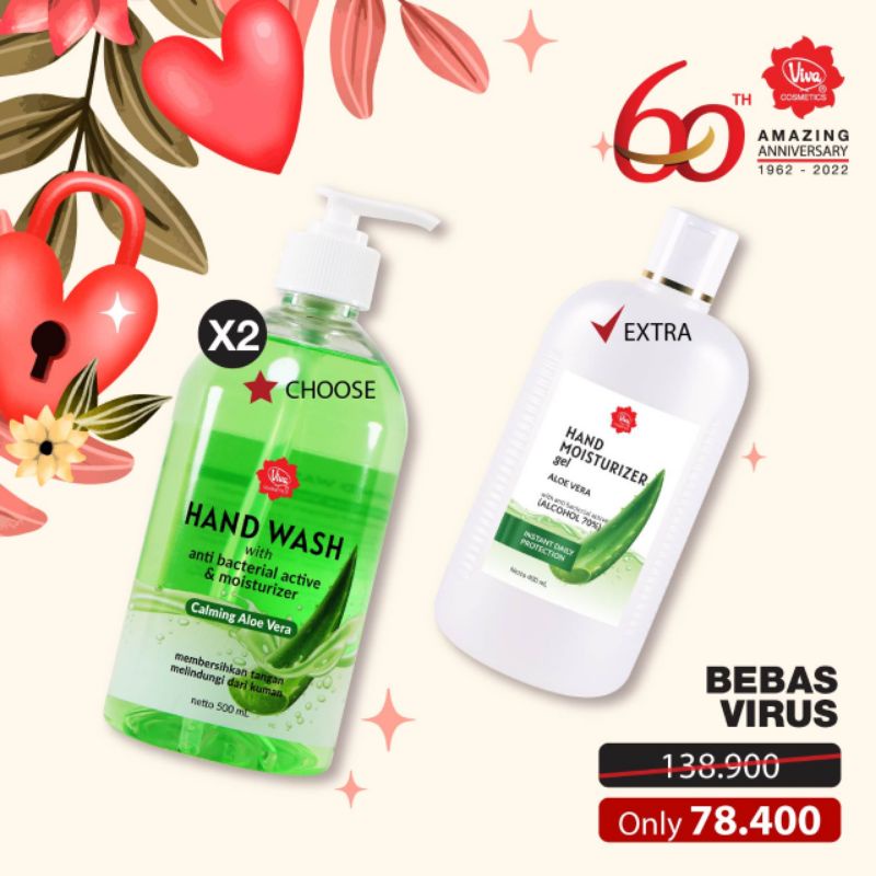 Paket 2 Hand Wash Extra 1Hand Moisturizer Gel 400 mL