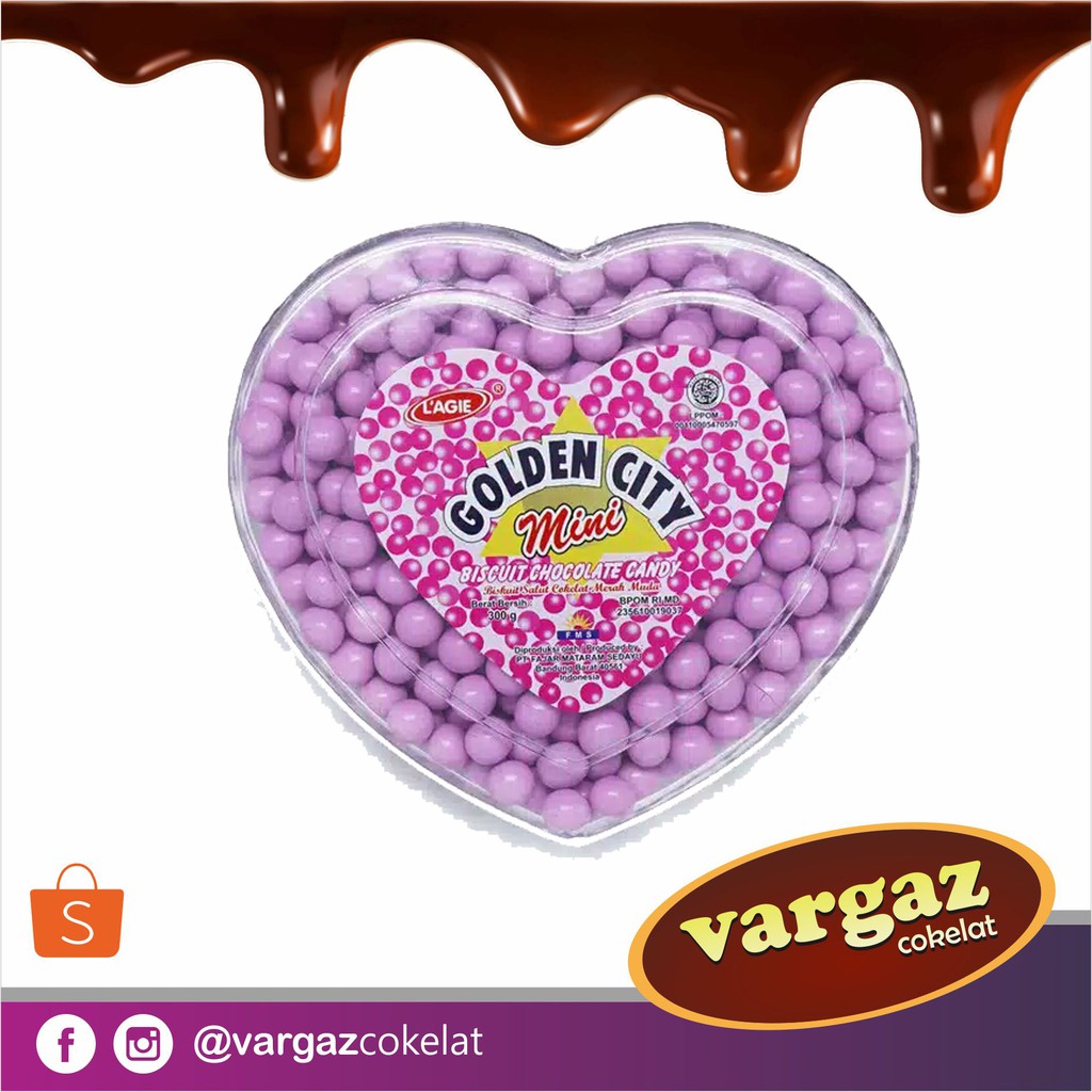 

LAGIE Termurah Golden City Mini Choco Ball Warna Merah Muda Isi Biskuit Kemasan 300gr