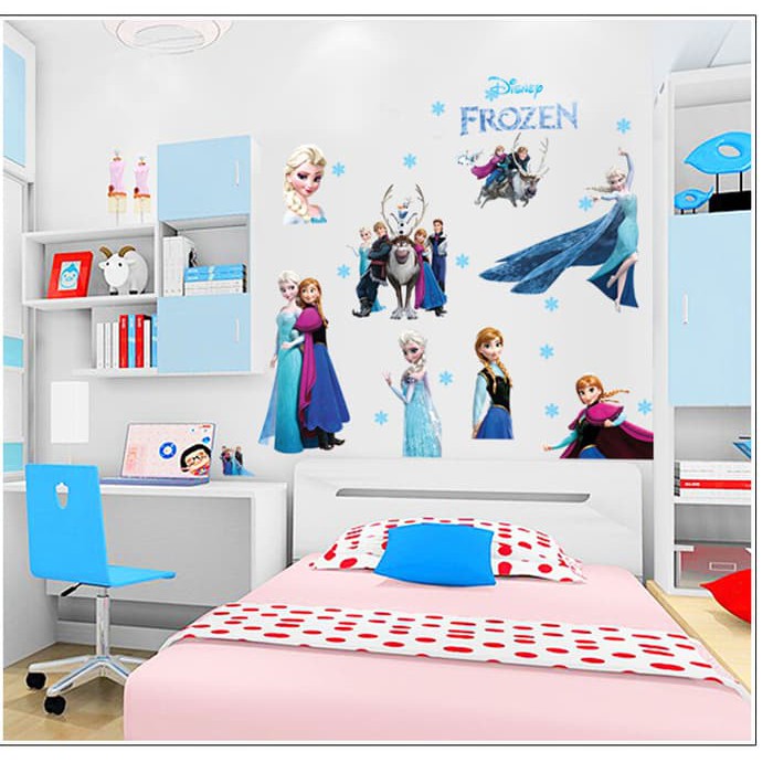 WALLSTICKER WALLSTIKER WALL STIKER STICKER SETIKER DINDING FROZEN KARAKTER WALSTICKER KARTUN TEMPELAN DINDING FROSEN ELSA ELZA ANNA ANA OLAF DEKORASI RUMAH RUANG LEMARI KELUARGA TIDUR ANAK ANAK COWOK CEWEK PREMPUAN