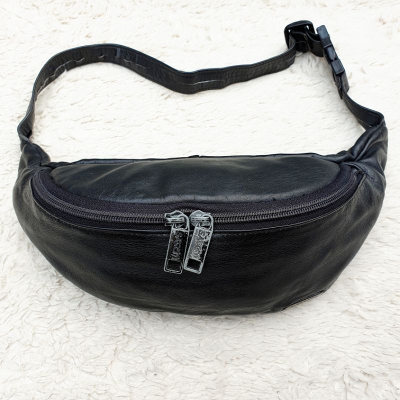 Tas Waistbag Pinggang Kulit Asli Pria Second Preloved Thrift