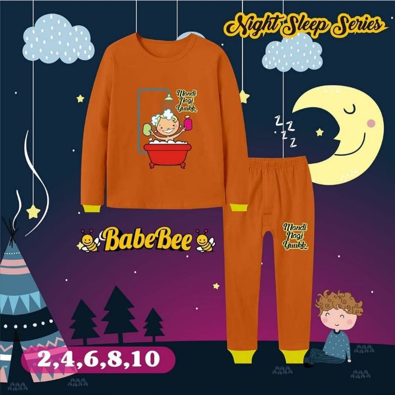 PIYAMA ANAK CEWEK BAJU TIDUR PANJANG BABEBEE