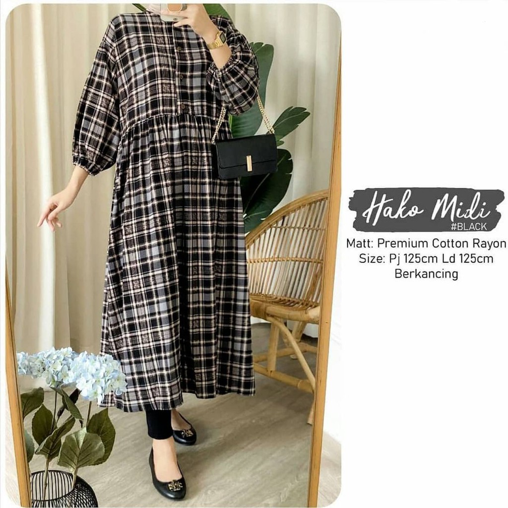 HAIKO MIDI DRESS JUMBO || MIDI DRESS RAYON PREMIUM