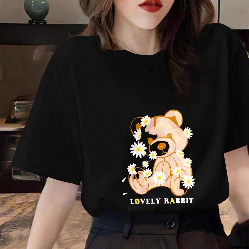 THISTLE - Oversize Tee Tshirt Wanita Model Longgar Motif Bear Lovely