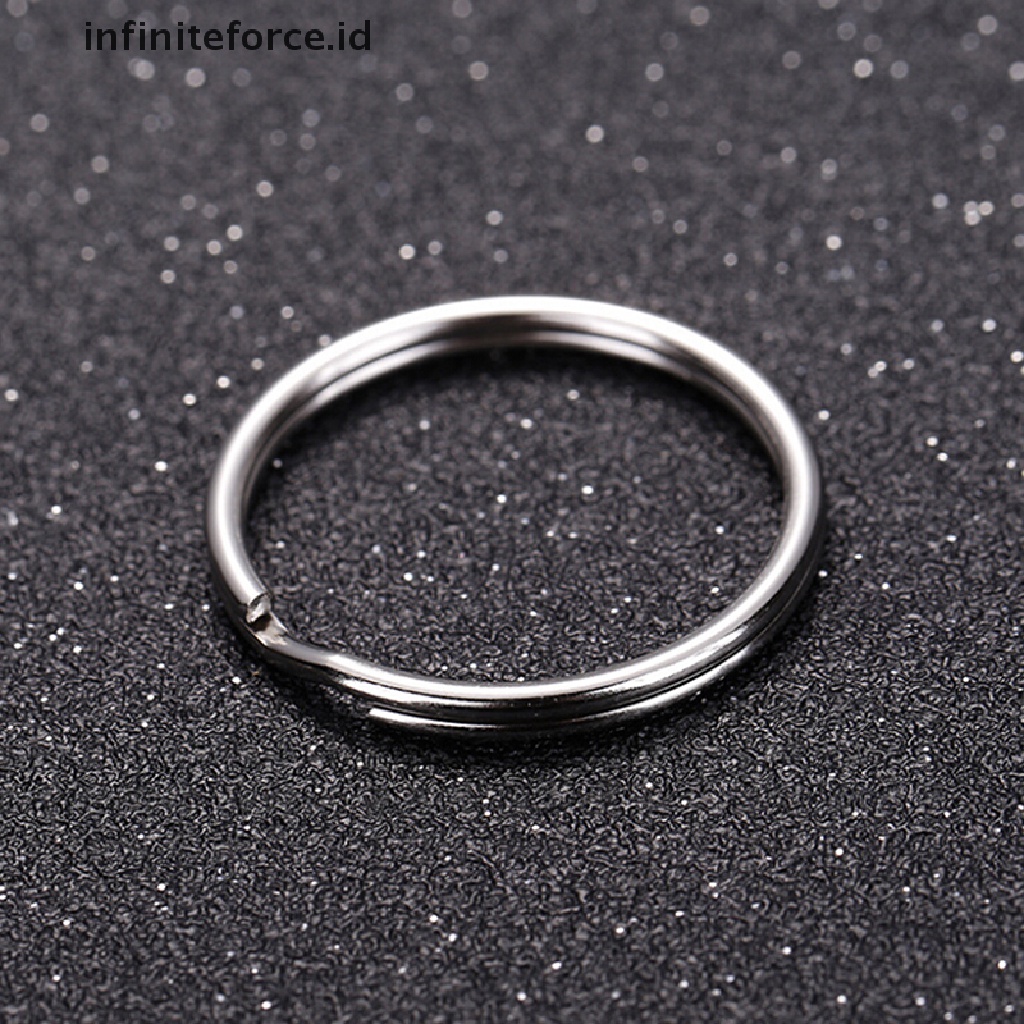 (infiniteforce.id) 50pcs Ring Gantungan Kunci Warna Silver Polished DIY